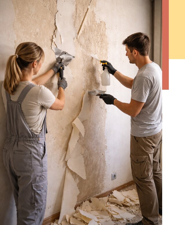 Снятие старых обоев в Рассказово от 5363 руб. под ключ недорого | ОТДЕЛОЧНИК-Рсз