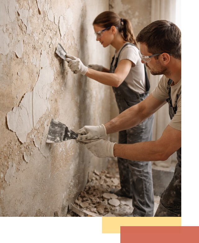 Снятие старой шпаклевки и подготовка поверхностей в Рассказово