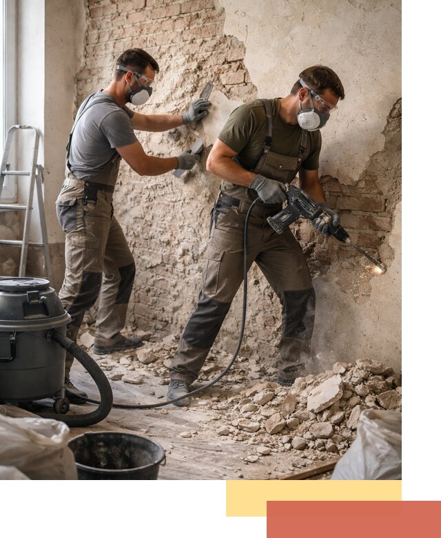 Демонтаж штукатурки со стен в Рассказово быстро и аккуратно