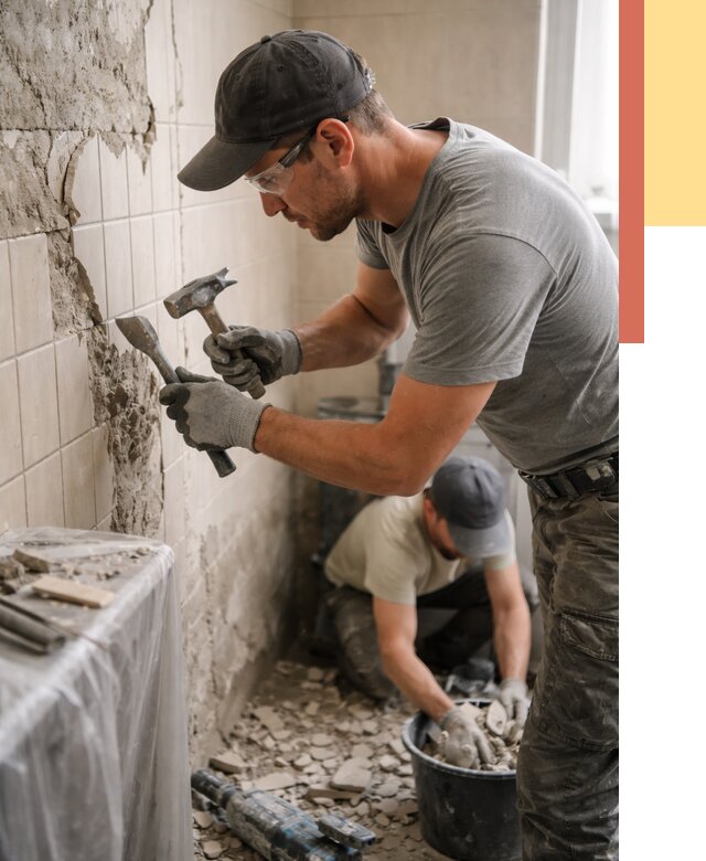 Демонтаж плитки со стен в Рассказово от 868 руб. — быстро и недорого | ОТДЕЛОЧНИК-Рсз