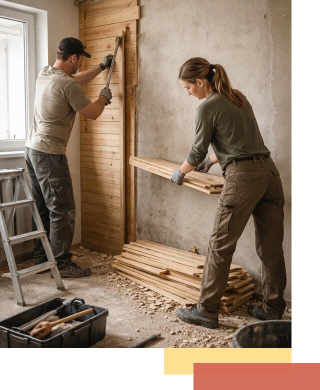 Демонтаж вагонки со стен в Рассказово — профессиональный демонтаж