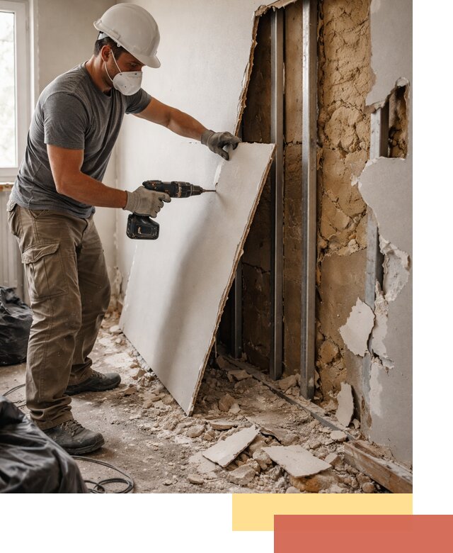 Демонтаж гипсокартона со стен в Рассказово качественно и быстро