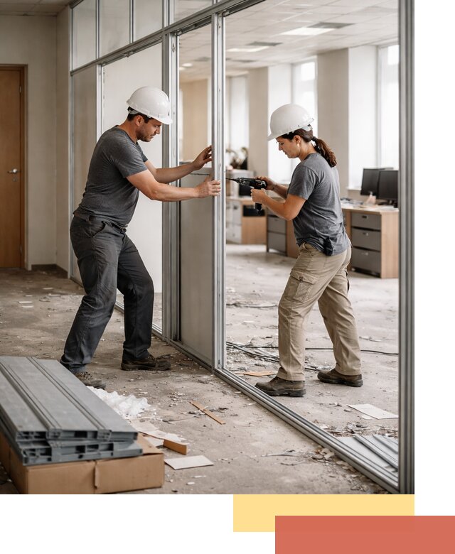 Демонтаж алюминиевых перегородок в Рассказово быстро и аккуратно