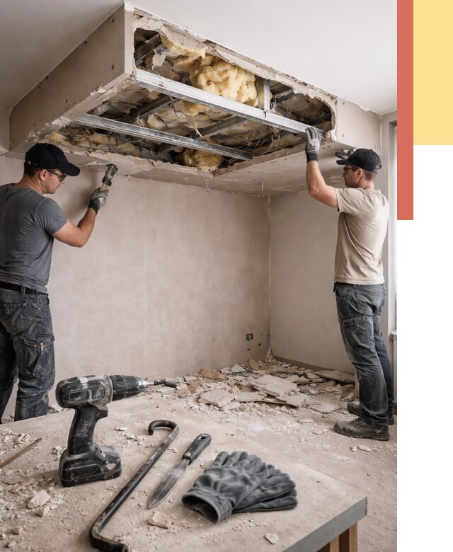 Демонтаж короба из гипсокартона в Рассказово от 1553 руб. — быстро и недорого | ОТДЕЛОЧНИК-Рсз