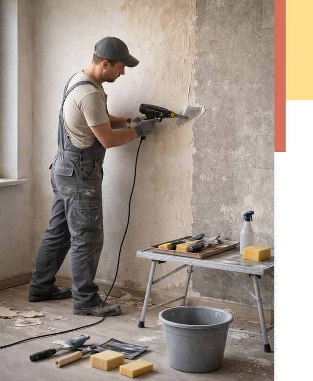 Очистка стен от клея в Рассказово от 1890 руб. — снятие и удаление клея со стен | ОТДЕЛОЧНИК-Рсз