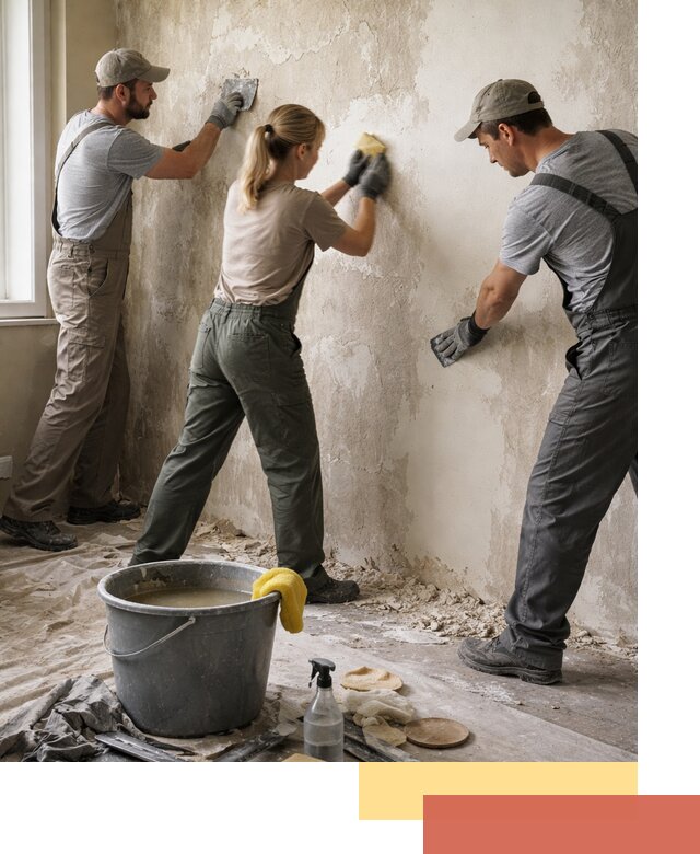 Очистка стен от клея и грунтовки в Рассказово качественно и быстро