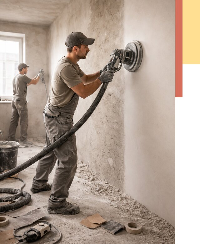 Шлифовка стен в Рассказово от 1226 руб/м2 — быстро и недорого | ОТДЕЛОЧНИК-Рсз