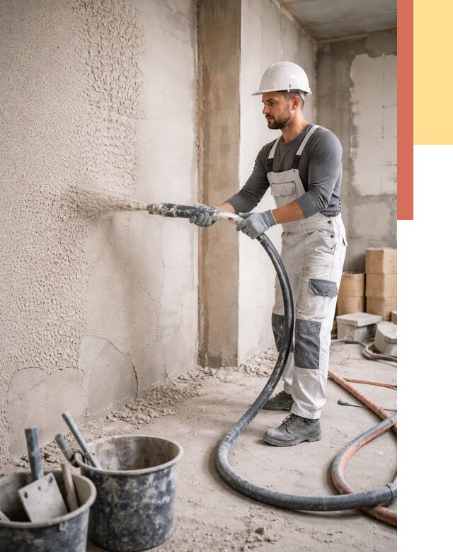 Машинная штукатурка стен в Рассказово под ключ от 6640 руб./м2 | ОТДЕЛОЧНИК-Рсз