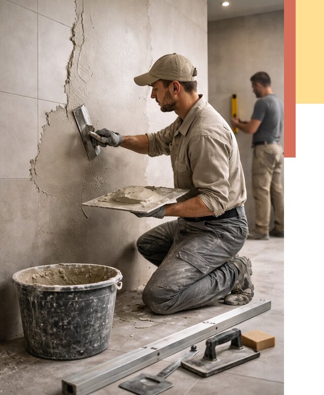 Штукатурка стен в ванной в Рассказово от 4597 руб./м² — выравнивание под ключ | ОТДЕЛОЧНИК-Рсз