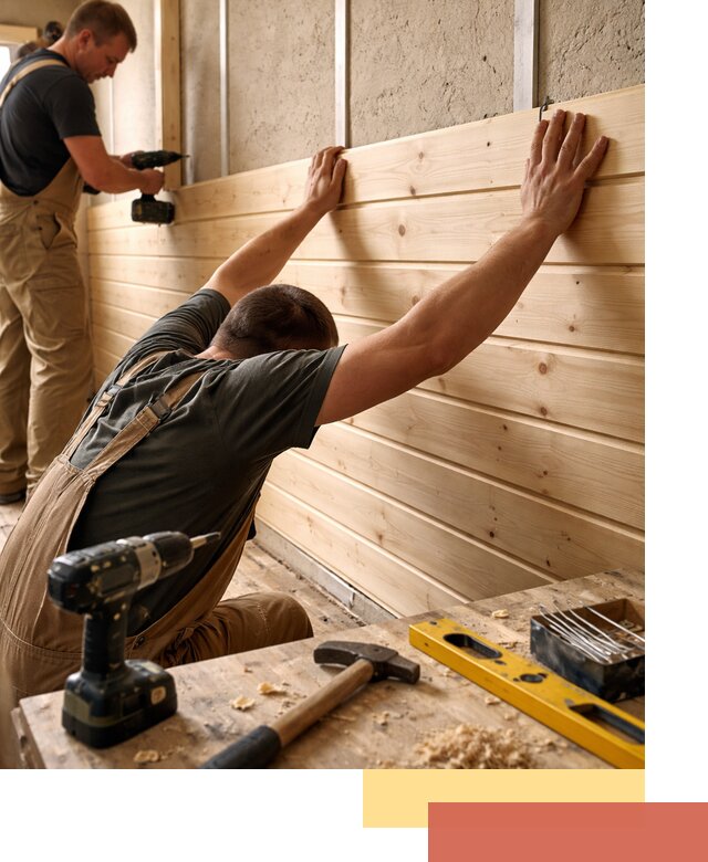 Монтаж деревянной вагонки на стены в Рассказово быстро и качественно