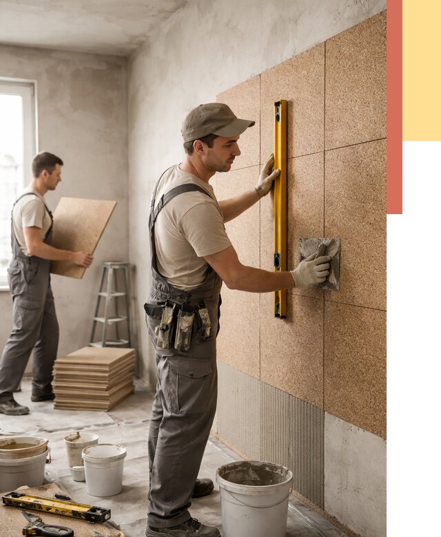 Монтаж пробковых панелей на стены в Рассказово от 3575 руб. — ОТДЕЛОЧНИК-Рсз