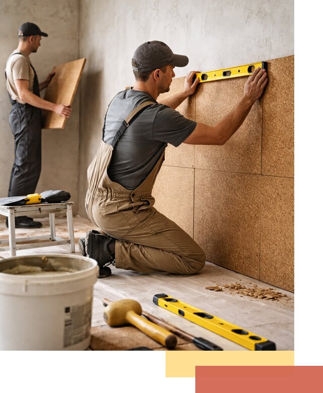 Монтаж пробковых панелей на стены в Рассказово быстро и качественно