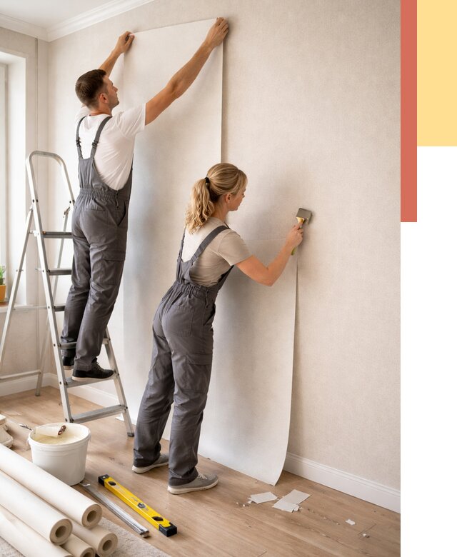 Поклейка флизелиновых обоев в Рассказово от 6129 руб. | Быстро и недорого — ОТДЕЛОЧНИК-Рсз