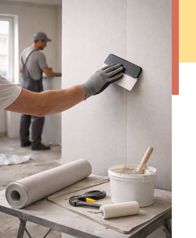 Поклейка обоев под покраску в Рассказово от 3575 руб. за м2 | ОТДЕЛОЧНИК-Рсз