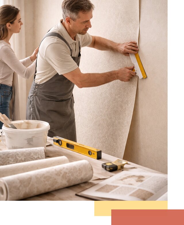 Поклейка обоев с подбором рисунка в Рассказово