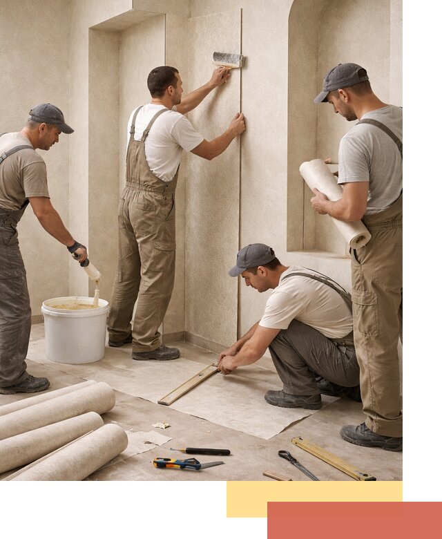 Поклейка обоев на сложные стены и неровные поверхности в Рассказово