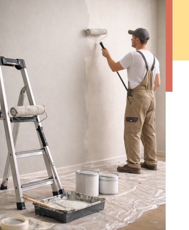 Покраска стен латексной краской в Рассказово от 4597 руб. за м2 | ОТДЕЛОЧНИК-Рсз