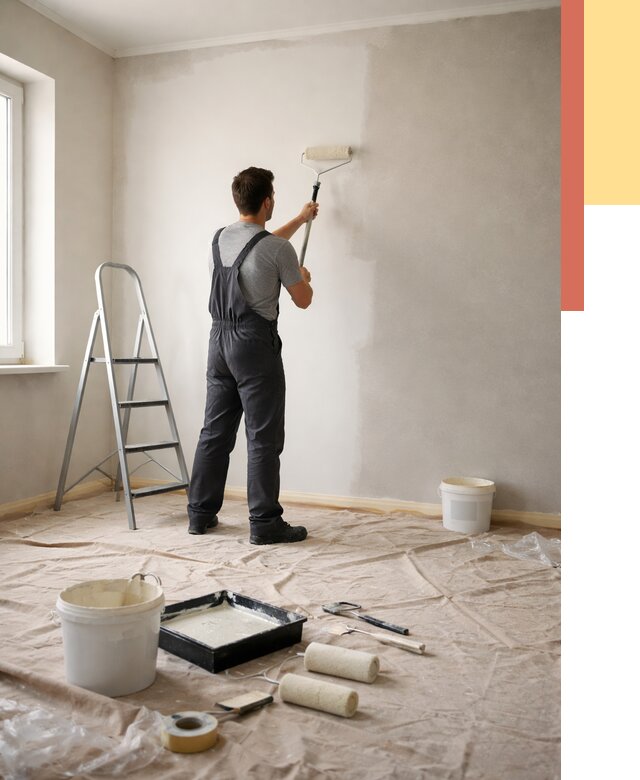 Покраска стен моющейся краской в Рассказово от 358 руб./м² — быстро и недорого | ОТДЕЛОЧНИК-Рсз