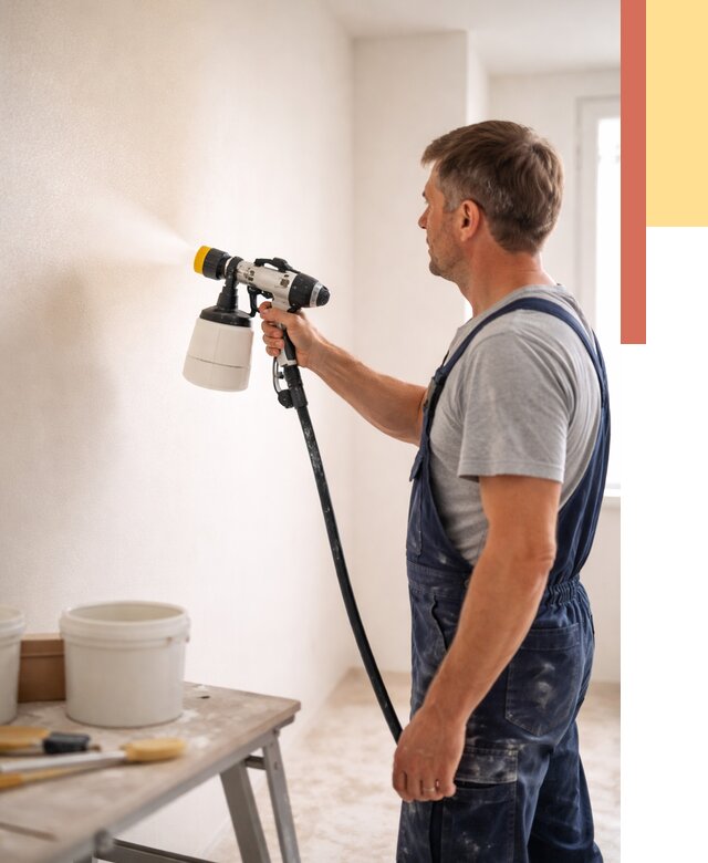 Покраска стен краскопультом в Рассказово от 7661 руб. — механизированная покраска | ОТДЕЛОЧНИК-Рсз