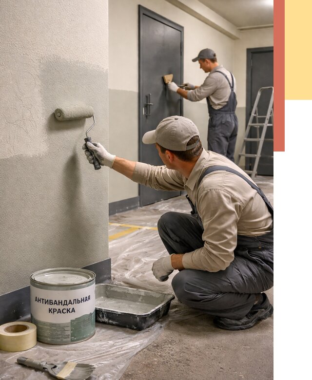 Покраска стен антивандальной краской в Рассказово от 4597 руб./м² под ключ | ОТДЕЛОЧНИК-Рсз