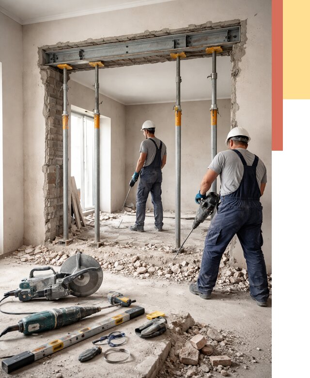 Прорезка проема в стене в Рассказово от 4597 руб. — быстро и недорого | ОТДЕЛОЧНИК-Рсз