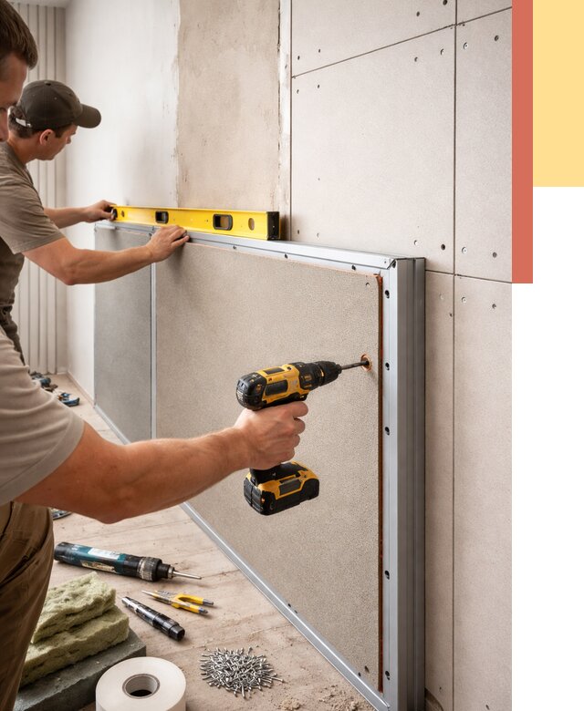 Шумоизоляция стен панелями ЗИПС в Рассказово от 2247 руб./м² под ключ | ОТДЕЛОЧНИК-Рсз