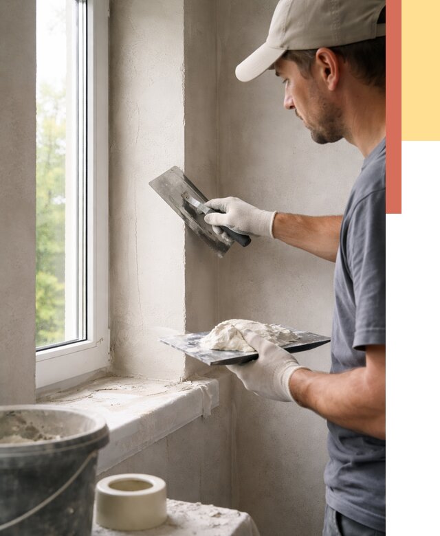 Штукатурка откосов в Рассказово от 4597 руб/м² — услуги и выравнивание под ключ | ОТДЕЛОЧНИК-Рсз