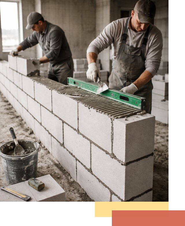 Кладка перегородок из газобетона в Рассказово быстро и качественно