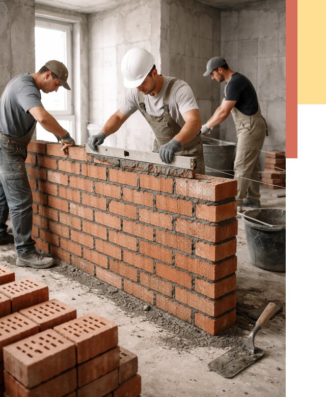 Кладка перегородок из кирпича в Рассказово от 3575 руб. за м² | ОТДЕЛОЧНИК-Рсз