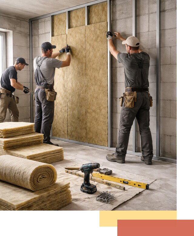 Шумоизоляция перегородок из блоков в Рассказово — монтаж и защита шумоизоляцией