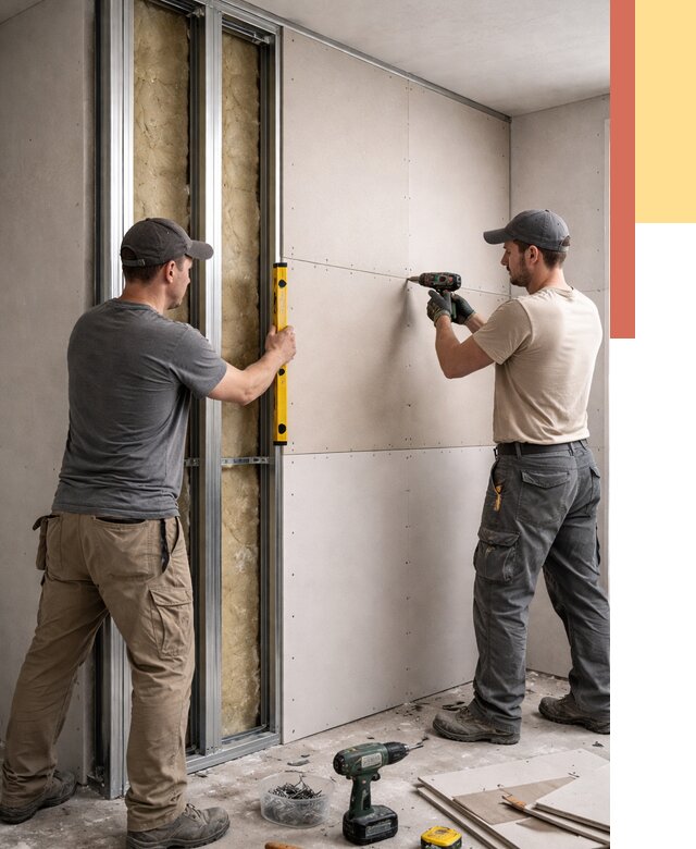 Монтаж двухслойной перегородки из гипсокартона в Рассказово от 1481 руб. | ОТДЕЛОЧНИК-Рсз