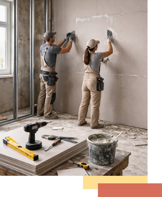 Монтаж двухслойной перегородки из гипсокартона в Рассказово