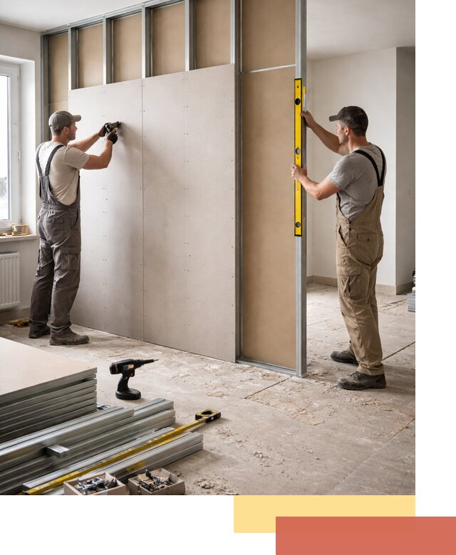 Зонирующая перегородка из гипсокартона под ключ в Рассказово