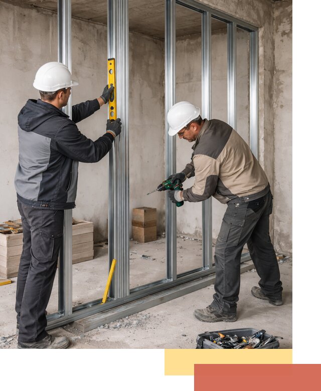 Монтаж каркаса перегородки из профиля в Рассказово