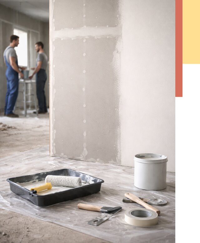 Покраска перегородок из гипсокартона в Рассказово от 4597 руб. под ключ | ОТДЕЛОЧНИК-Рсз