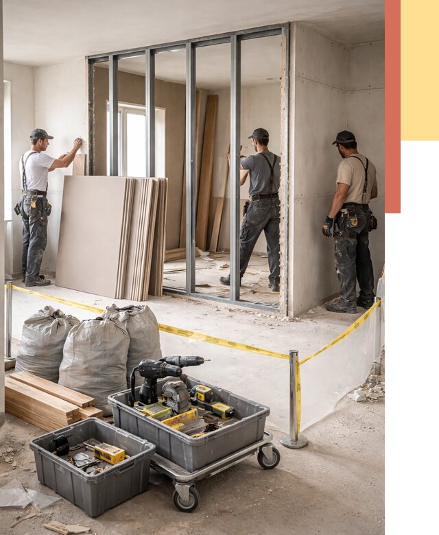 Перенос гипсокартонной перегородки в Рассказово под ключ от 4597 руб. | Демонтаж и монтаж – ОТДЕЛОЧНИК-Рсз