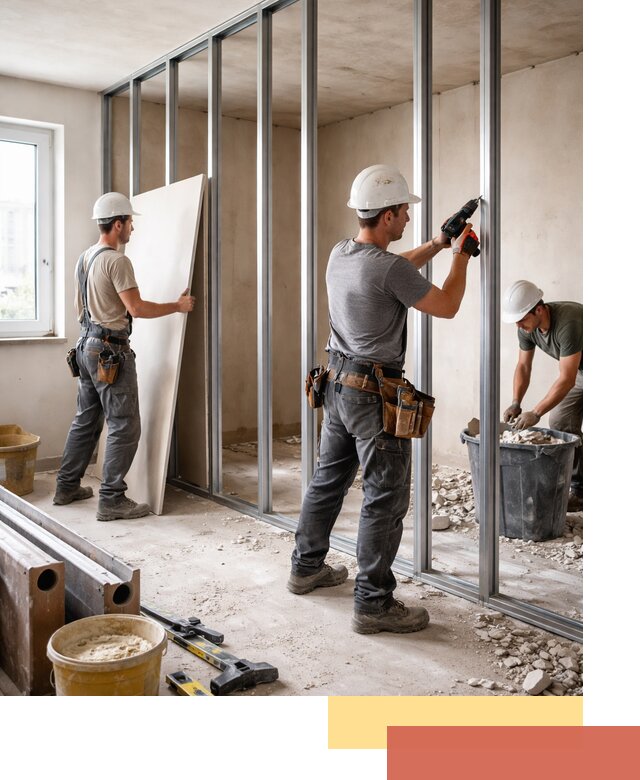 Перенос гипсокартонной перегородки в Рассказово профессионально и быстро