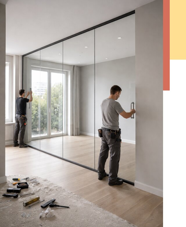 Изготовление стеклянных перегородок в Рассказово от 12616 руб. под ключ | ОТДЕЛОЧНИК-Рсз