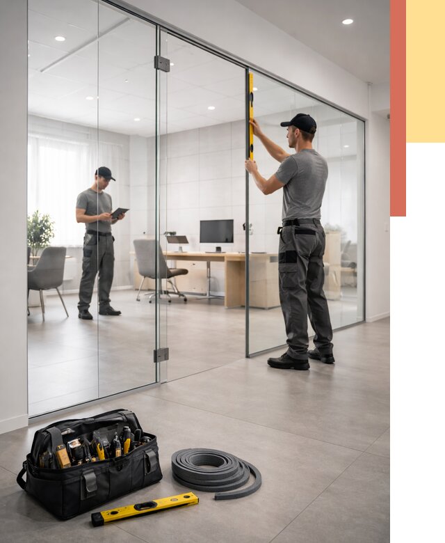 Цельностеклянные перегородки под ключ в Рассказово от 9704 руб. — монтаж и цены | ОТДЕЛОЧНИК-Рсз