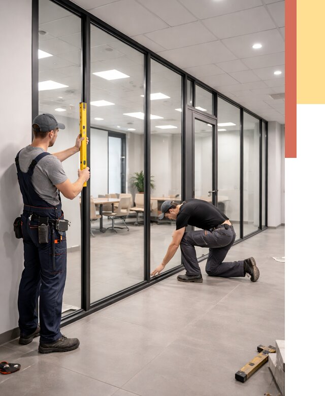 Каркасные стеклянные перегородки в Рассказово под ключ от 9398 руб. | ОТДЕЛОЧНИК-Рсз