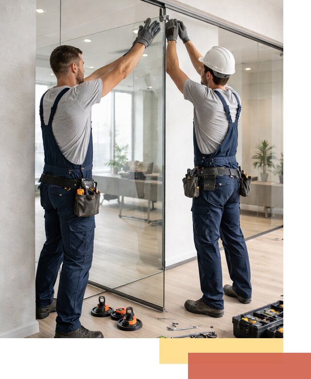 Безрамные стеклянные перегородки под ключ в Рассказово