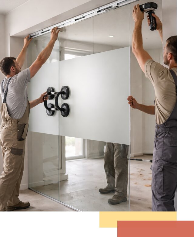 Матовые стеклянные перегородки под ключ в Рассказово