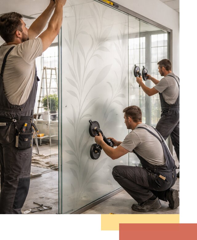 Стеклянные перегородки с рисунком на заказ в Рассказово