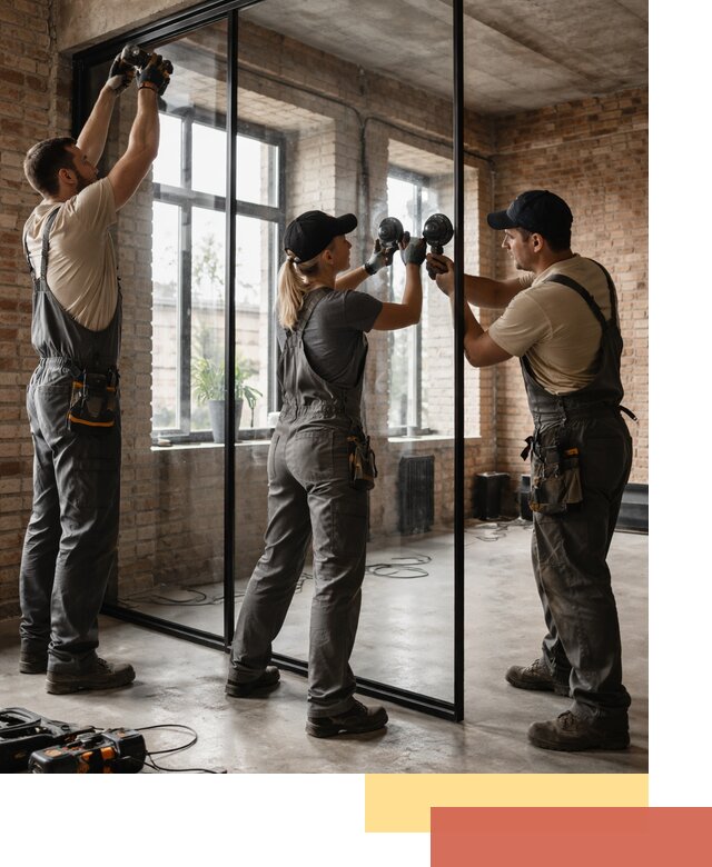 Стеклянные перегородки лофт — изготовление и монтаж в Рассказово