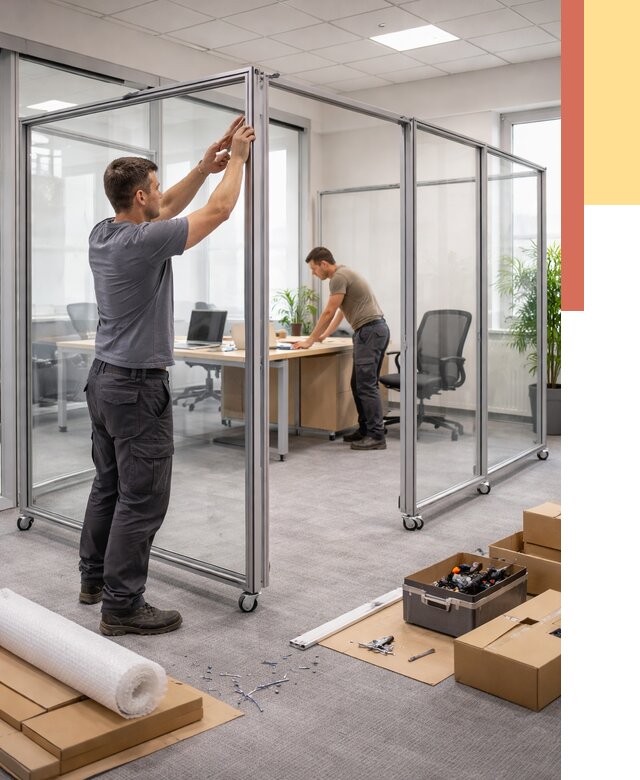 Мобильные офисные перегородки в Рассказово от 12769 руб. — установка под ключ | ОТДЕЛОЧНИК-Рсз