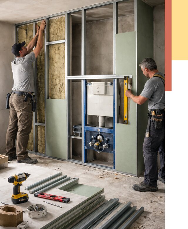 Установка сантехнических перегородок в Рассказово от 8683 руб. | ОТДЕЛОЧНИК-Рсз