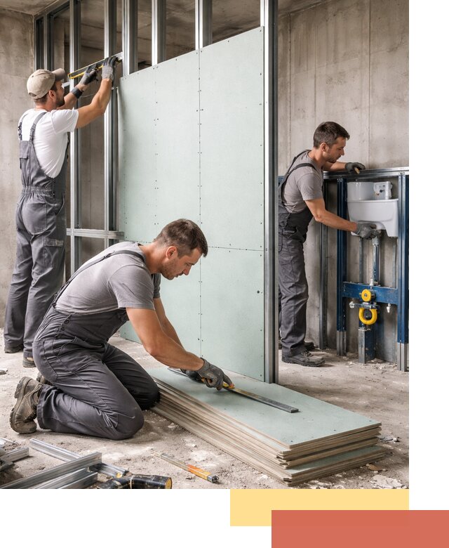 Монтаж и ремонт сантехнических перегородок в Рассказово