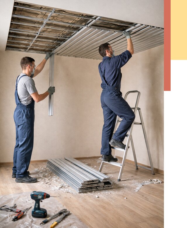 Демонтаж реечного потолка в Рассказово от 4597 руб. быстро и недорого | ОТДЕЛОЧНИК-Рсз