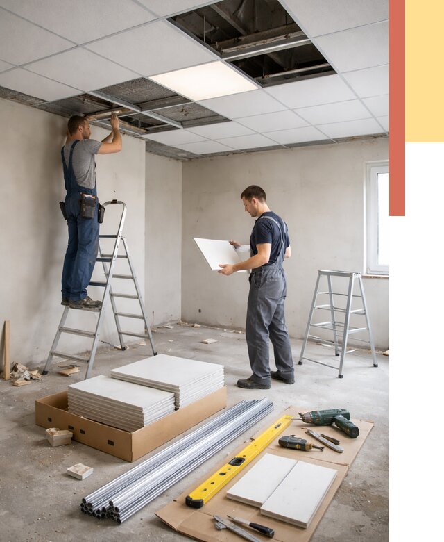 Монтаж потолка армстронг в Рассказово от 4597 руб/м2 — быстрая установка под ключ | ОТДЕЛОЧНИК-Рсз