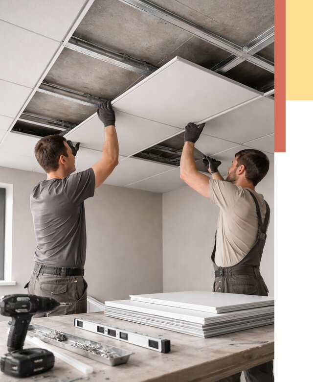 Монтаж кассетного потолка в Рассказово от 4597 руб/м2 — установка и сборка | ОТДЕЛОЧНИК-Рсз